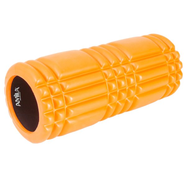 Amila Κύλινδρος Ισορροπίας Foam Roller Plexus 14x33cm Πορτοκαλί-Μαύρο