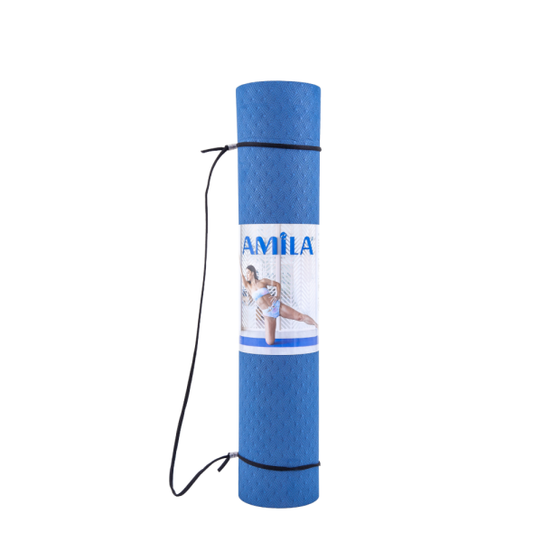 Amila Στρώμα Yoga 6mm TPE Μπλε(3)